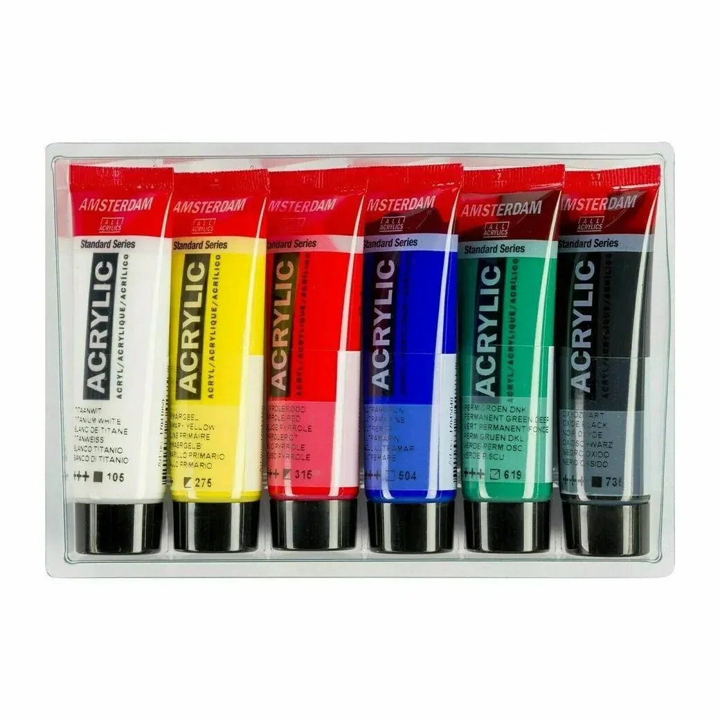 Amsterdam Standard Series acrylic paint general selection set | 6 x 20 ml - PinoArt
