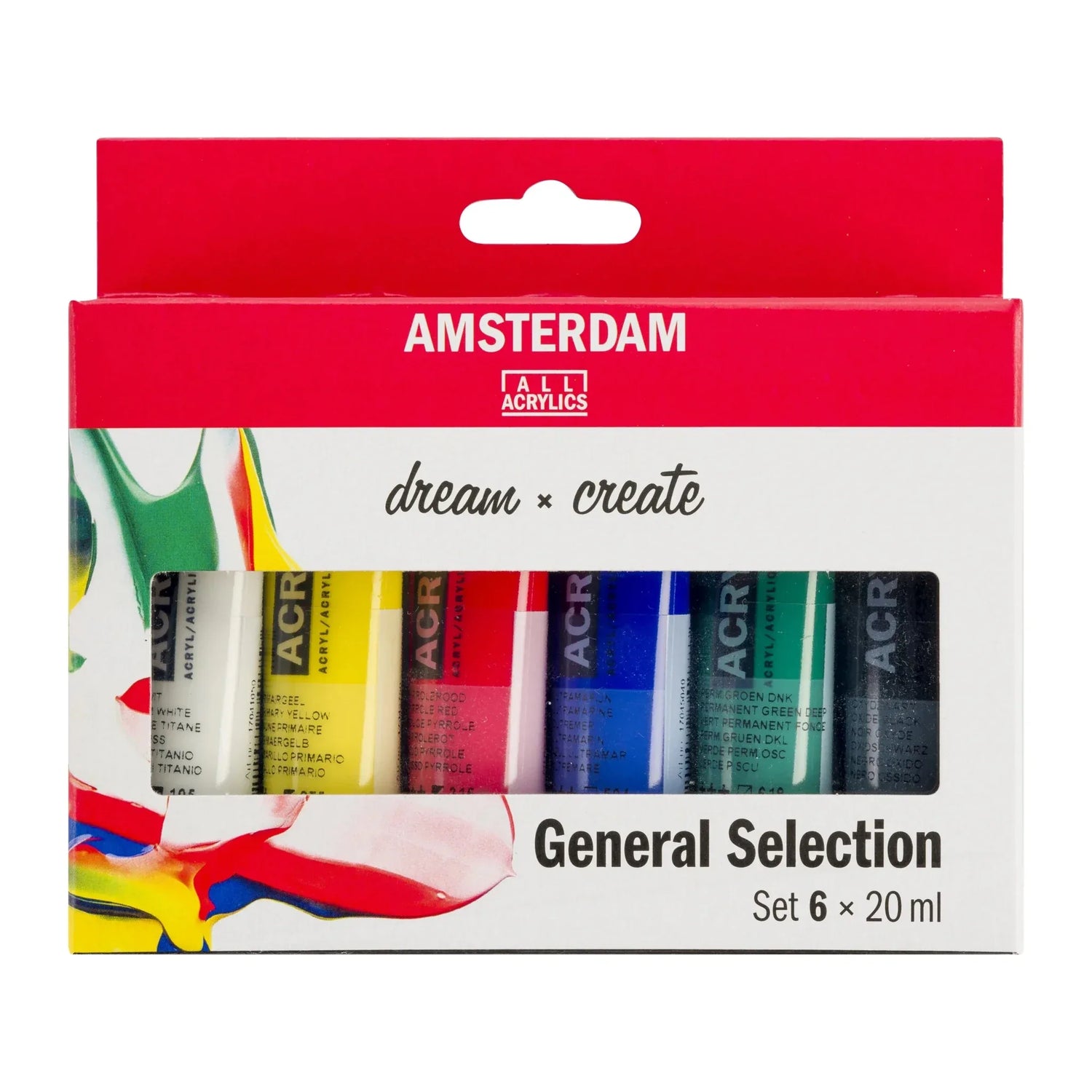 Amsterdam Standard Series acrylic paint general selection set | 6 x 20 ml - PinoArt