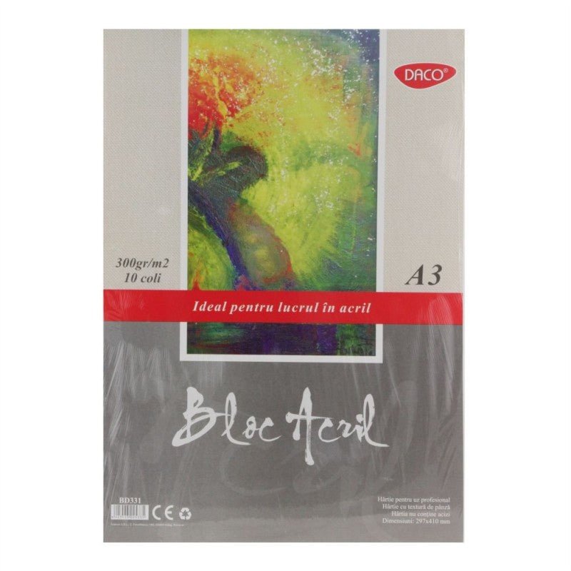 Bloc A3 Acril 300G 10 File Daco - PinoArt