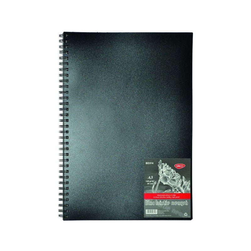 Bloc A3 Hartie Neagra 140G 30 File Daco - PinoArt