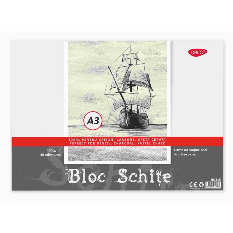 Bloc A3 Schite 150G 30 File Daco - PinoArt