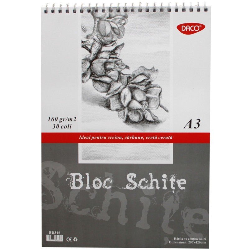 Bloc A3 Schite 160G 30 File Daco - PinoArt