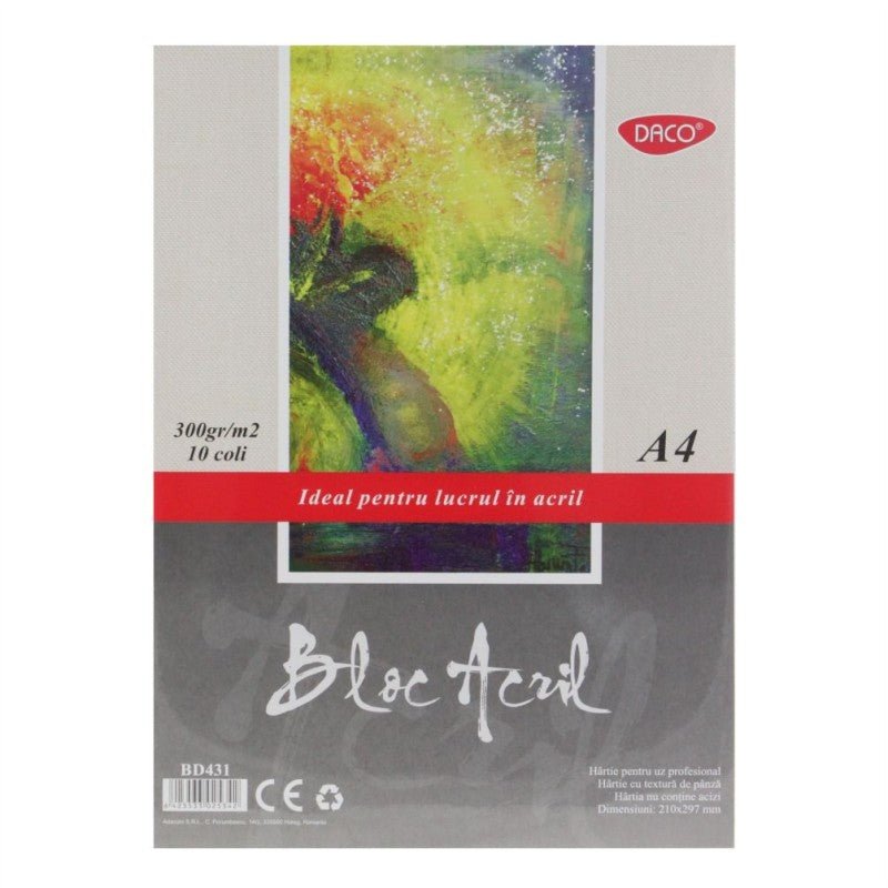 Bloc A4 Acril 300G 10 File Daco - PinoArt