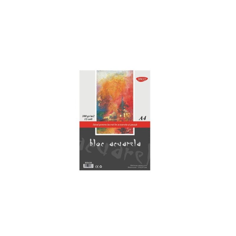 Bloc A4 Acuarela 300G 12 File Daco - PinoArt