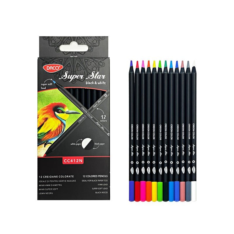 Creion Color 12 Black&white Daco - PinoArt