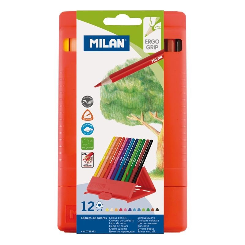 Creion Color 12 Milan Cutie Plastic - PinoArt