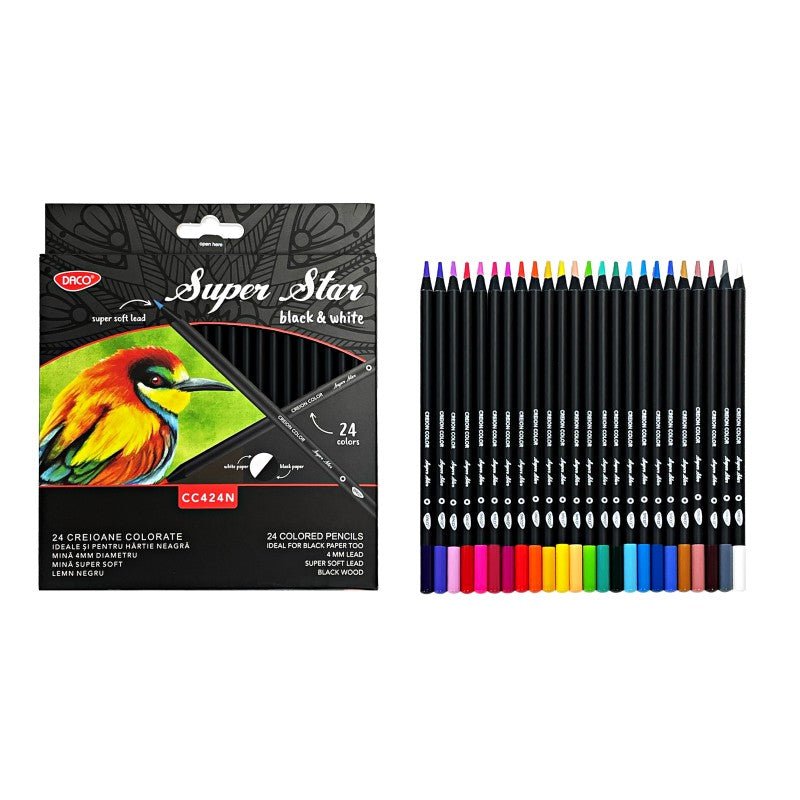 Creion Color 24 Black&white Daco - PinoArt