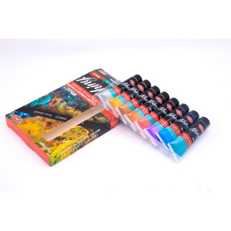 Culori Acril 8C 36ML Metalizate Daco - PinoArt