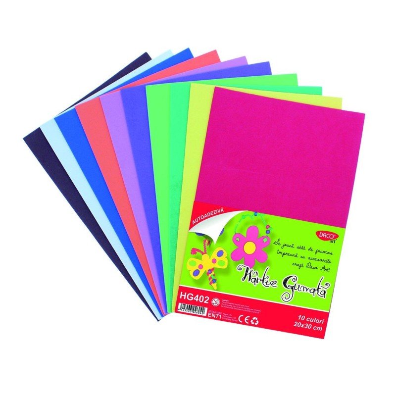 Hartie Gumata AA 20X30CM 10COLI 10CUL Daco - PinoArt