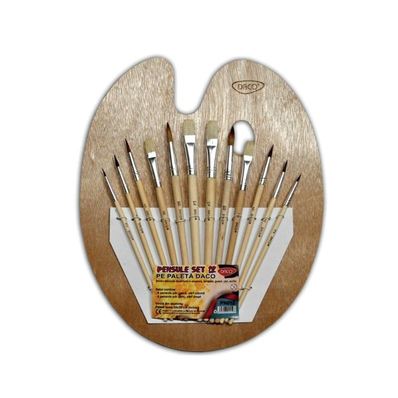 Pensula Set 12 Pe Paleta Daco - PinoArt