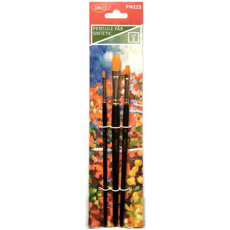 Pensule Set 3 Par Sintetic Drept Daco - PinoArt