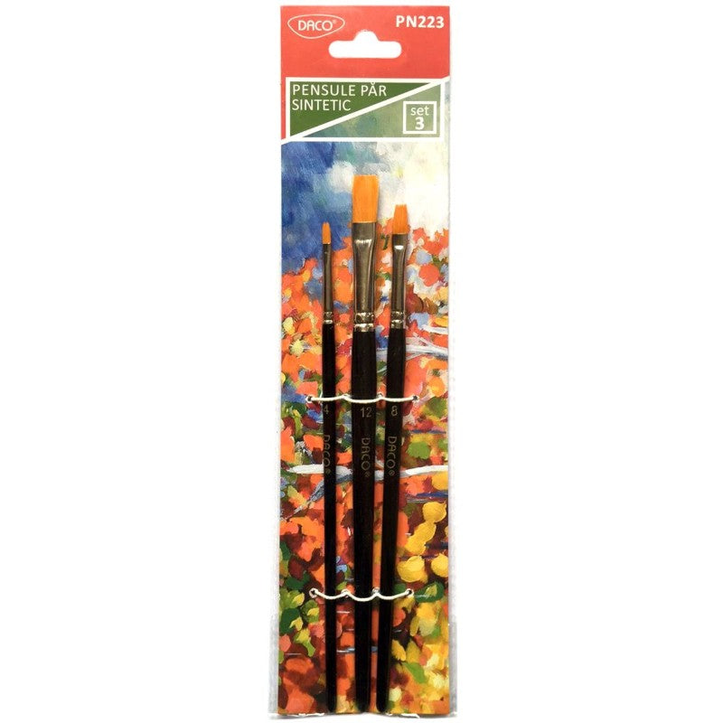 set pensule scoala daco par sintetic pentru pictura
