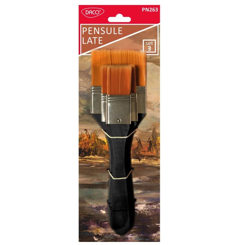 Pensule Set 3 Par Sintetic Late Daco - PinoArt