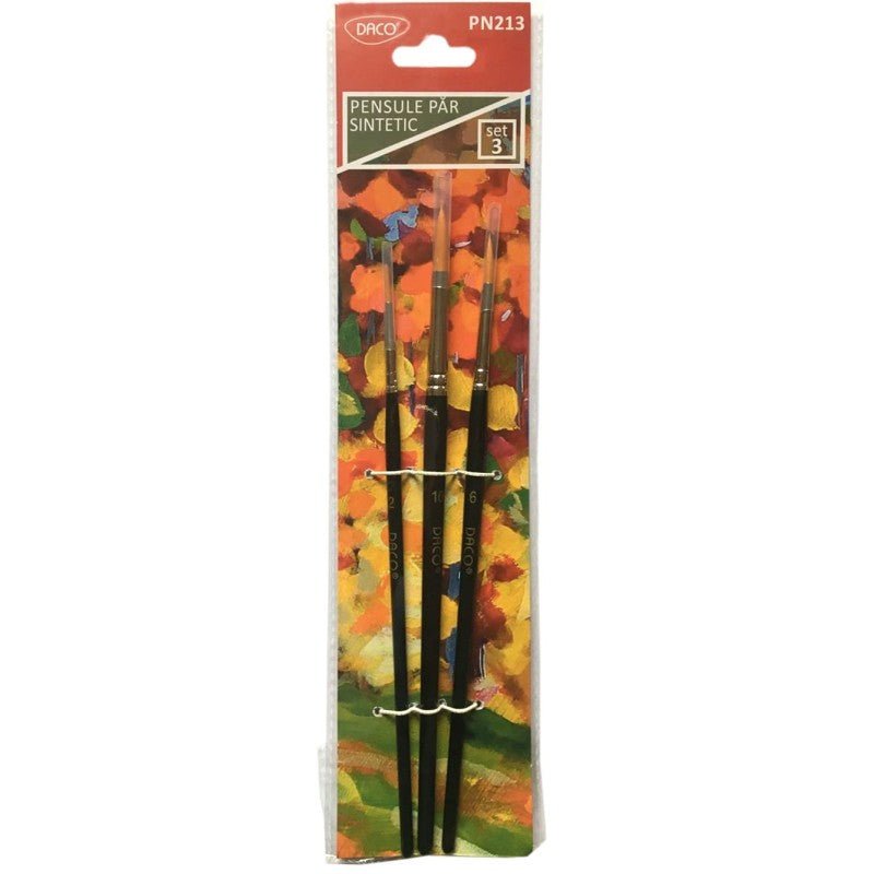 Pensule Set 3 Par Sintetic Rotund Daco - PinoArt