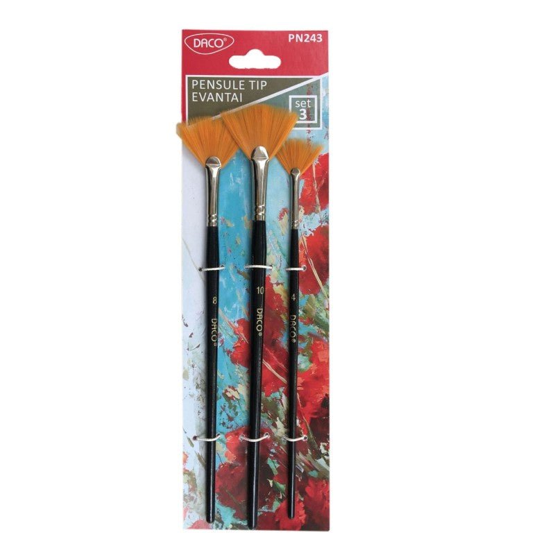 Pensule Set 3 Tip Evantai Daco - PinoArt