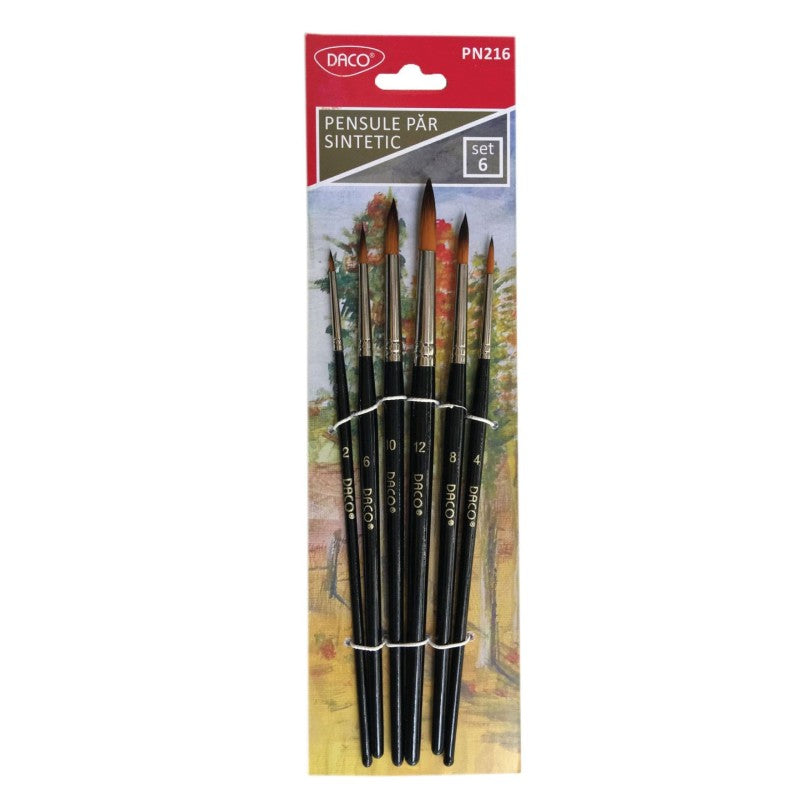 set pensule scoala daco par sintetic pentru pictura