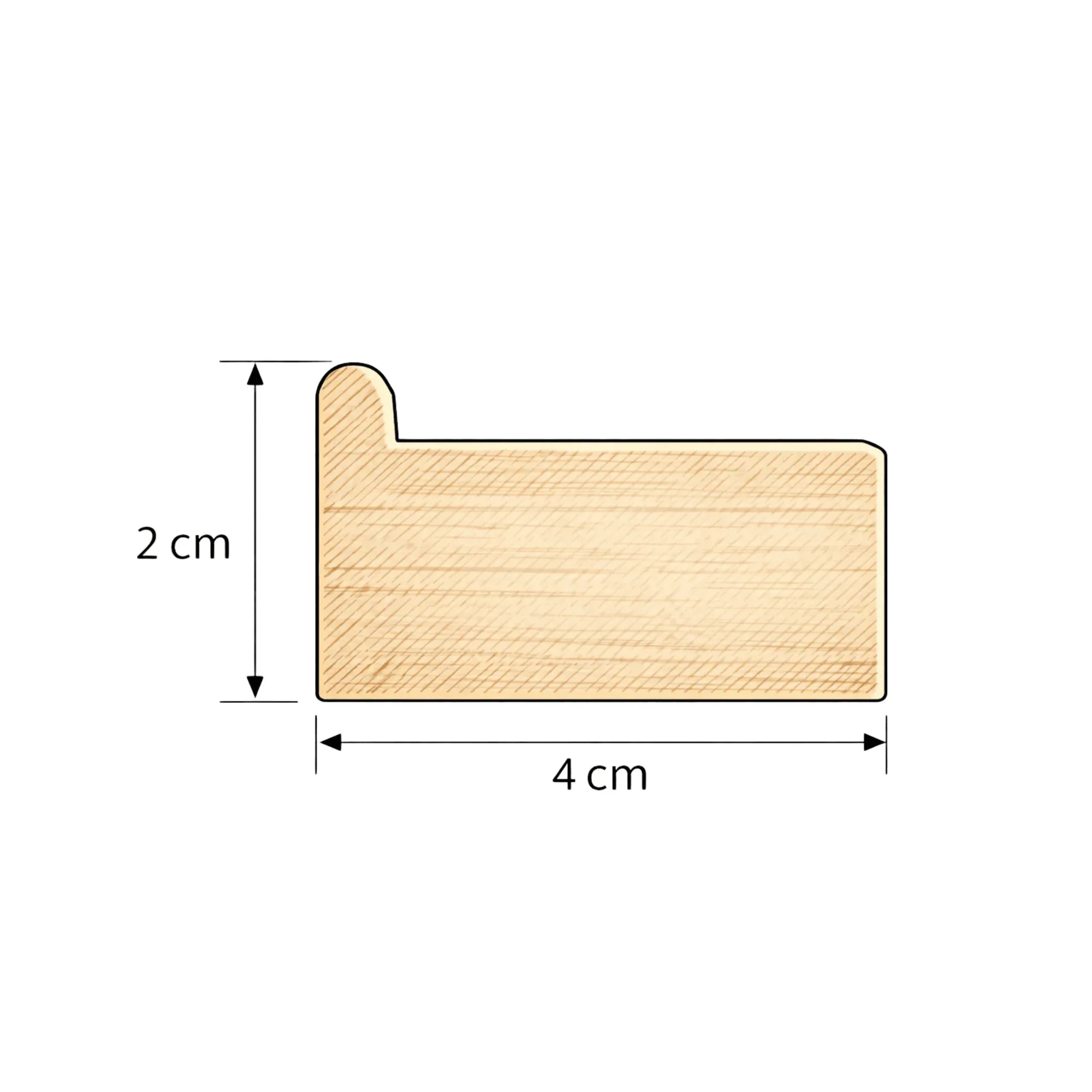 Sasiu lemn brad fara panza Profil 2x4cm - PinoArt