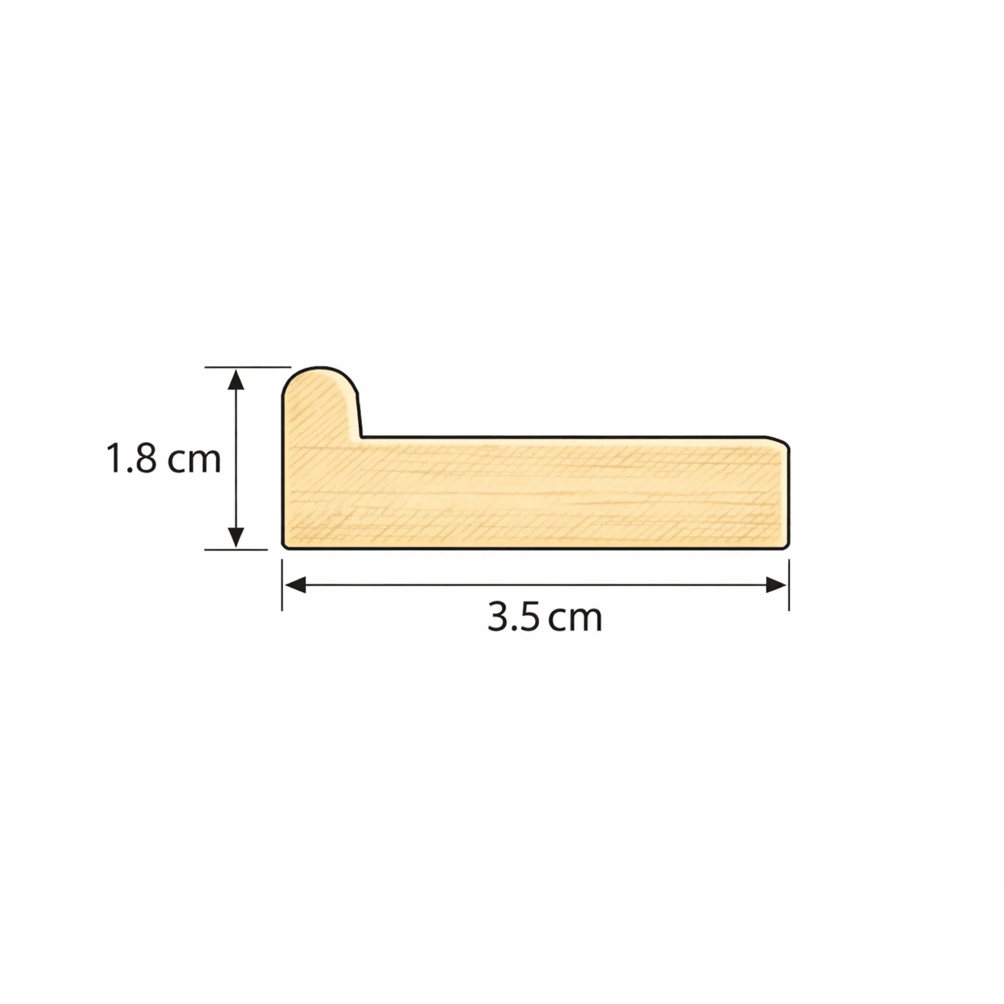 Sasiu lemn molid fara panza Profil 18x35mm - PinoArt